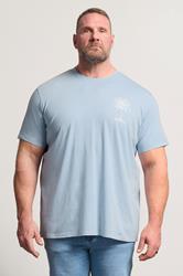 BadRhino Big & Tall Light Blue Acid Wash Graphic T-Shirt | BadRhino 1