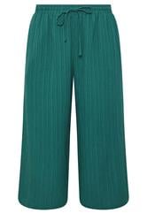 YOURS Curve Teal Textured Crop Trousers