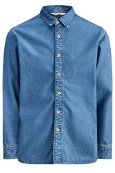 Jack & Jones Big & Tall Mid Blue Denim Shirt | BadRhino 2