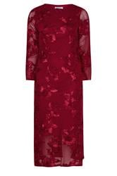 YOURS LONDON - Robe longue à fleurs appliquées - Rouge