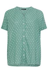 YOURS Curve Sage Green Dobby Notch Neck Blouse