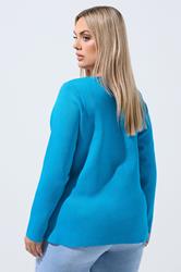 LIMITED COLLECTION Plus Size Cobalt Blue Compacted Knit Cardigan | Yours Clothing 4