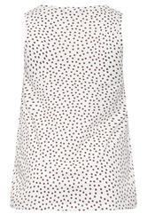 YOURS Plus Size Ivory White Polka Dot Vest Top | Yours Clothing 2
