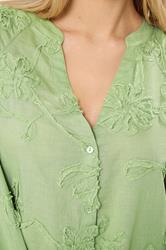 M&Co Green Floral Embroidered Cotton Shirt | M&Co 5