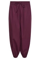 PixieGirl Petite Plum Purple Cotton Cuffed Balloon Trousers