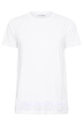 PixieGirl Petite Women's White Flower Hem Cotton T-Shirt | PixieGirl 5