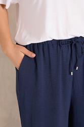 EVANS Plus Size 2 Pack Black & Navy Wide Leg Trousers | Evans 6