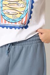 M&Co Petite Denim Blue Wide Leg Joggers | M&Co 4