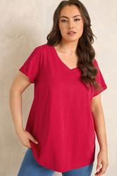EVANS Plus Size Red Premium Cotton T-Shirt | Evans 3