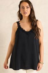 EVANS Curve Black Lace Trim Cami Vest Top 3