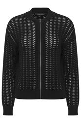 PixieGirl Petite cárdigan bomber de croché negro