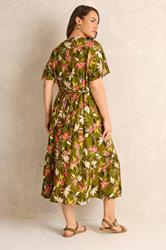 EVANS Plus Size Green Floral Tiered Dress | Evans 4