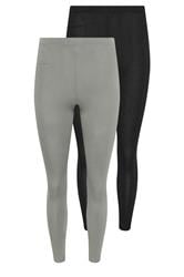 PixieGirl Petite Pack de 2 leggings gris y negro