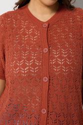 YOURS Plus Size Burnt Orange Button Through Cardigan | Yours Clothing 4