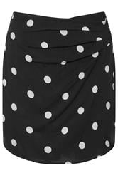 LTS Tall Black Polka Dot Print Skort