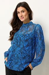 M&Co Blue Zebra Print Blouse | M&Co 3