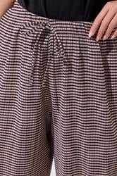 LIMITED COLLECTION Plus Size Pink Gingham Crinkle Wide Leg Trousers | Yours Clothing 4