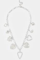 Silver Tone Heart Statement Necklace | Yours Clothing 3