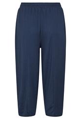 YOURS Plus Size Navy Blue Crinkle Barrel Trousers | Yours Clothing 6