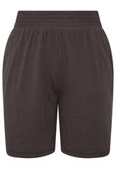 YOURS pantalones cortos marrones con cintura fruncida