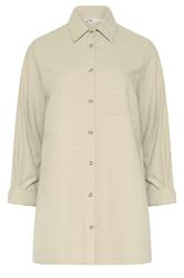 LTS Tall Natural Brown Linen Long Sleeve Shirt
