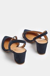 LTS Navy Blue Asymmetric Slingback Heel In Standard Fit | Long Tall Sally 4