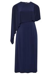 YOURS LONDON Curve Navy Blue Maxi Cape Dress