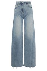 LTS Tall Women's Mid Blue Twist Seam Wide Leg Jeans | Long Tall Sally 6