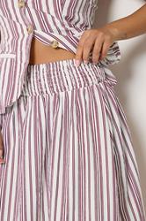 PixieGirl Petite Women's Burgundy Red Stripe Cami & Maxi Skirt Set | PixieGirl 4