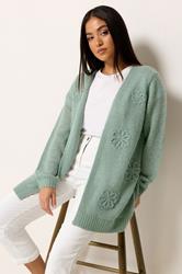 M&Co Petite Sage Green Floral Embroidered Cardigan | M&Co 3