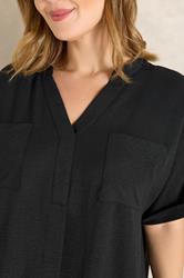 EVANS Plus Size Black Short Sleeve Utility Blouse | Evans  6