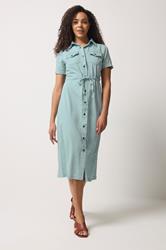 M&Co Blue Denim Midi Shirt Dress | M&Co 1