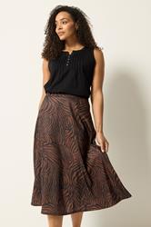M&Co Brown Zebra Print Midi Skirt | M&Co 3