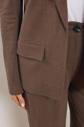 LTS Tall Women's Chocolate Brown Linen Blazer | Long Tall Sally 5