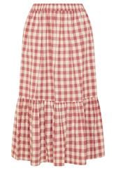 LIMITED COLLECTION Plus Size Red Gingham Maxi Skirt | Yours Clothing 5