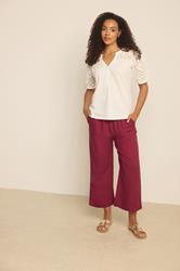 M&Co Berry Purple Linen Culottes | M&Co 3