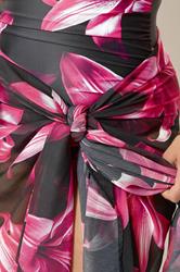 YOURS Plus Size Pink Floral Wrap Beach Sarong | Yours Clothing 4