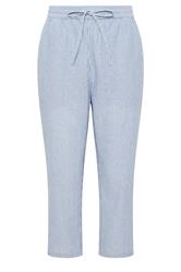 M&Co Blue Stripe Straight Leg Cropped Trousers | M&Co 6