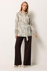 STAR Grey Snake Print Tie Belt Longline Shirt | StarByJM 1