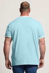 BadRhino Big & Tall Light Blue Ringer T-Shirt | BadRhino 2