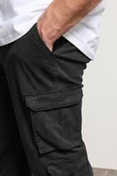BadRhino Big & Tall Black Acid Wash Double Pocket Cargo Trousers | BadRhino 4