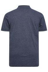 D555 Big & Tall Navy Blue Marl Pique Polo Shirt | BadRhino 2