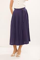 STAR Purple Pleated Belt Buckle Maxi Skirt | StarByJM 1
