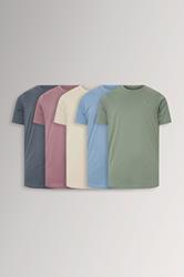 BadRhino Big & Tall Green/Blue/Purple/Cream/Navy Blue 5 Pack Extra Long T-Shirts | BadRhino 3