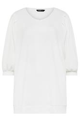 YOURS Curve White Puff Sleeve Top