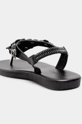 Plus Size Black Diamante Flower Sandals In Wide E Fit & Extra Wide EEE ...