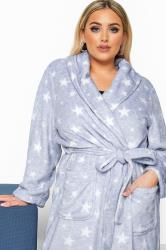 Powder Blue Star Print Dressing Gown 
