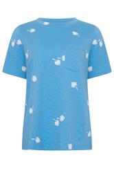 M&Co Blue Dandelion Print Cotton T-Shirt
