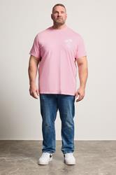 BadRhino Big & Tall Light Pink Acid Wash Graphic T-Shirt | BadRhino 2