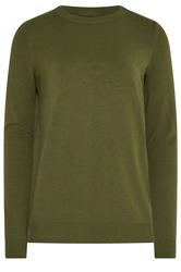 LTS Tall Khaki Green Knitted Crew Neck Jumper